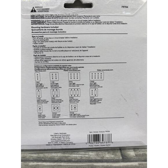 allen + roth Beaded 3-Gang Brushed Satin Pewter Triple Toggle Wall Plate {1} - Picture 6 of 8